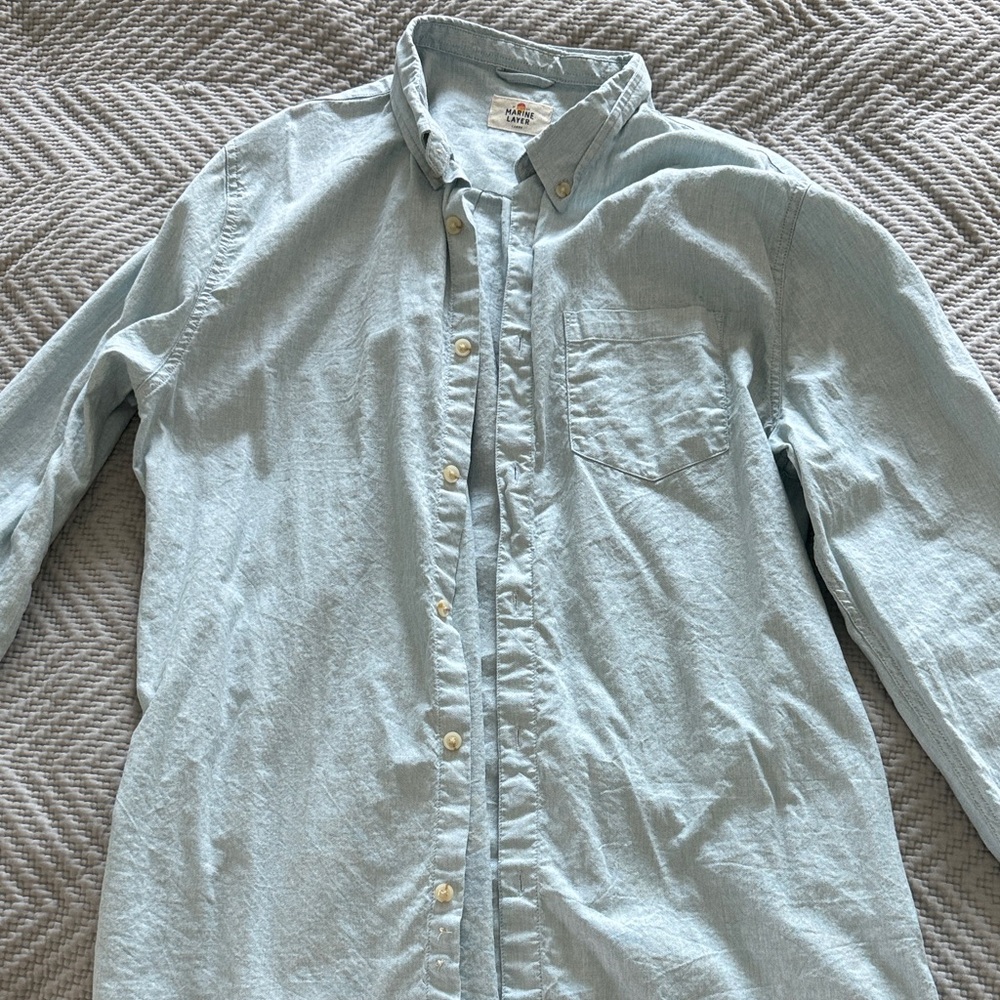 Marine Layer sea foam long sleeve Men's button down